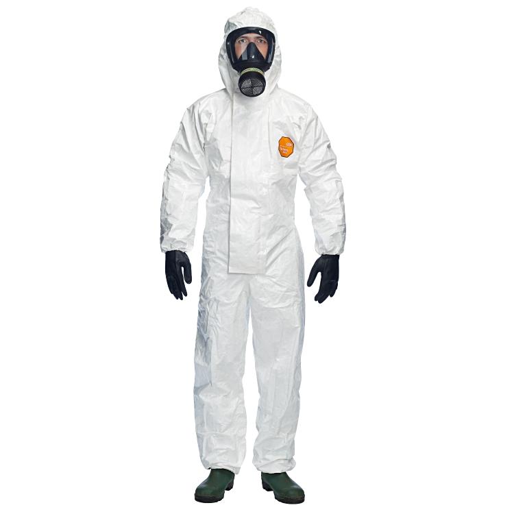 Tychem 4000 S,  XXL, weiss mit Kapuze, Daumenschlaufe, und Gummizügen