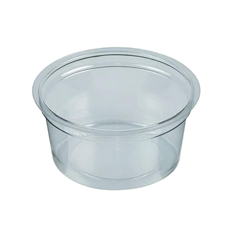 Port.-Becher 25ml glasklar Krt à 1x1500 Stk, PET rund Ø53mm H 25mm o. Deckel