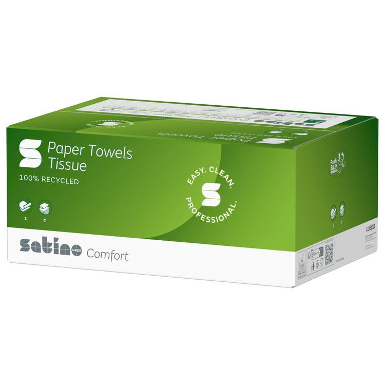 Papierhandtuch Satino Comfort Krt à 24x128=3072 Stk, Recycl 25x32cm, 2-lag, C-Fa