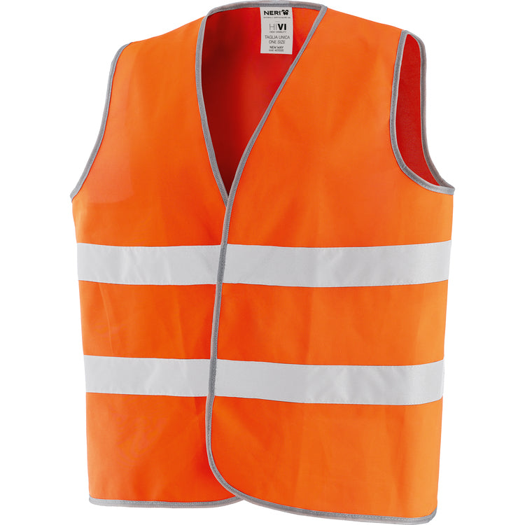 NERI NEW WAY, Einheitsgrösse Warnweste mit Klettverschluss Polyester, orange