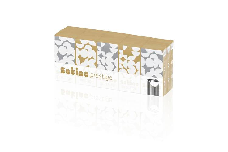 Taschentücher Satino Prestige Pack à 15 Päckchen x 10 Tücher 4-lagig, 100% Zells