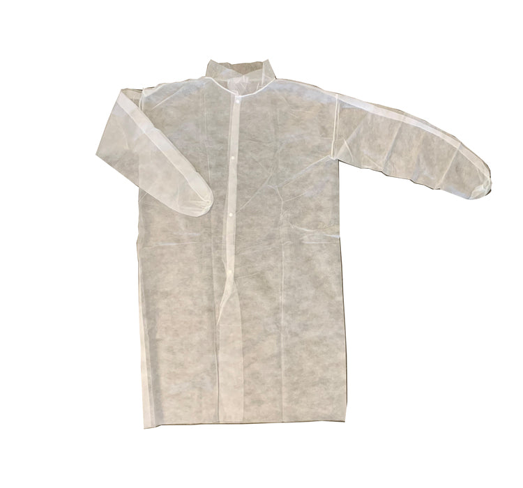 Besuchermantel mit Knöpfen XXL PP, weiss, 150x120cm, ohne Tasche, einzelverpackt