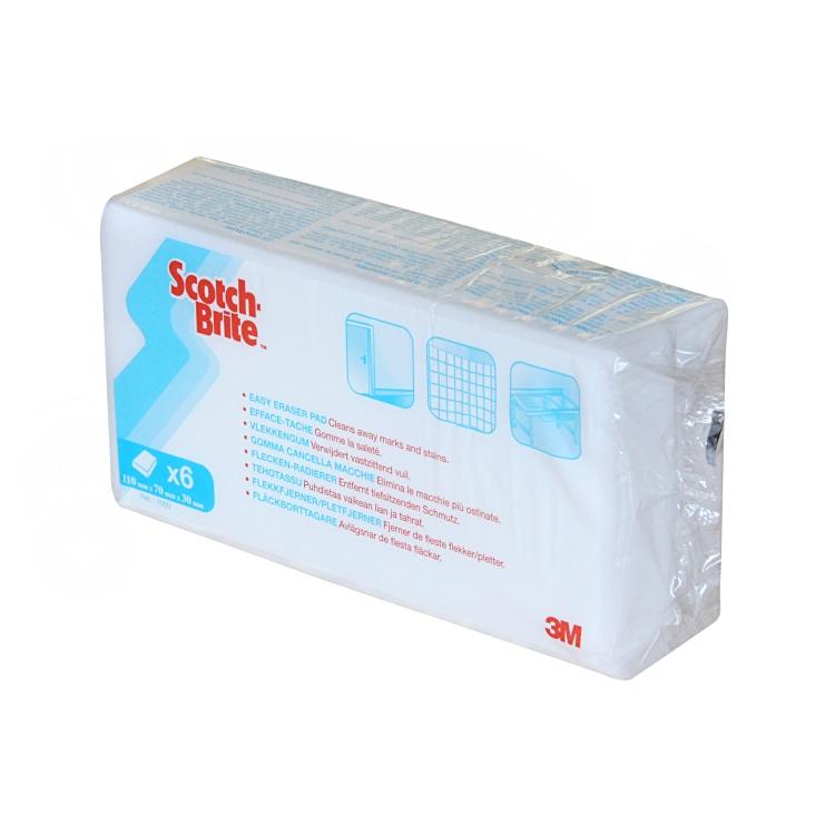3M ScotchBrite Fleckenradierer weiss, 110x70x30mm 6 Stk/Pack