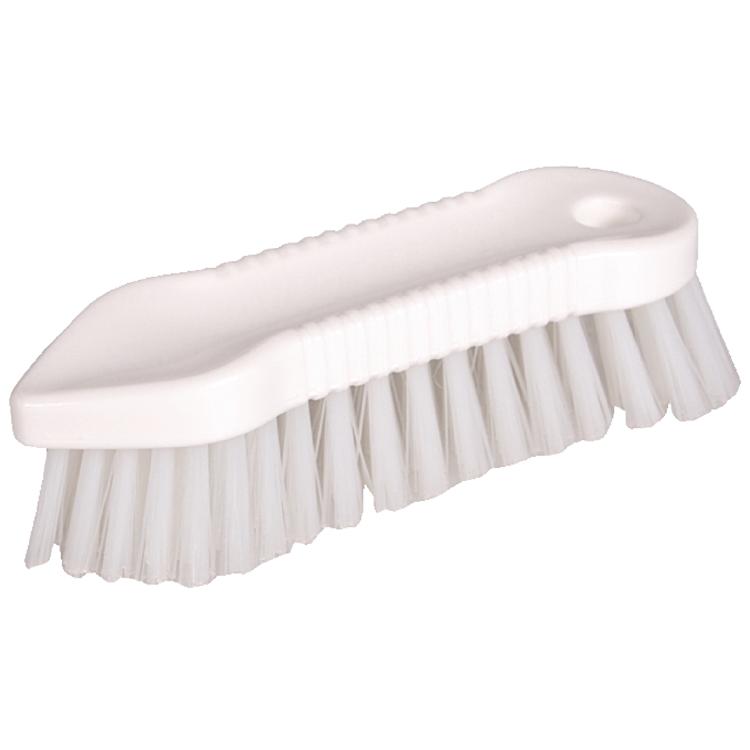 Hygiene-Waschbürste 18 cm transparent Körper: PP weiss, Besatz Polyester 0.5mm,