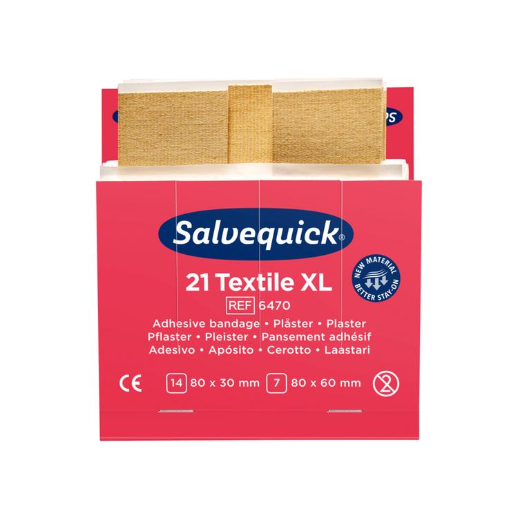 Salvequick Pflaster Textil XL 14 Stk 80 x 30mm, 7 Stk 80 x 60 mm