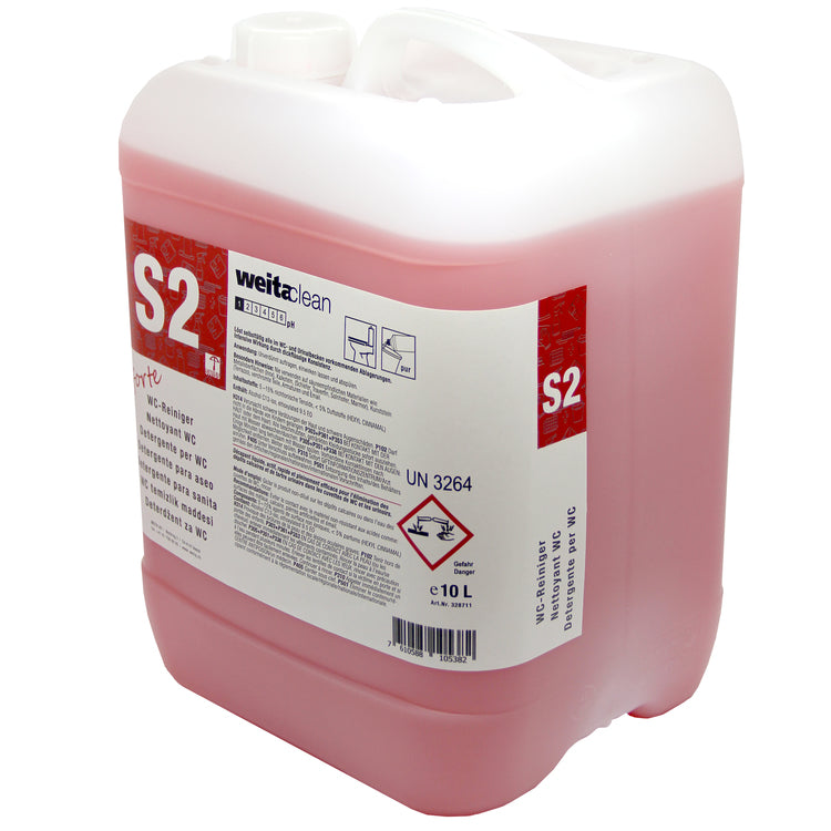 S2 WC Reiniger Forte 10L Kanister à 10 Liter Hochaktiver WC-Grundreiniger
