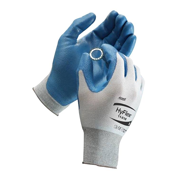 Hyflex 11-518/8 Gr. M-XXL Dyneema/PU blau, 24cm, 18 gauge