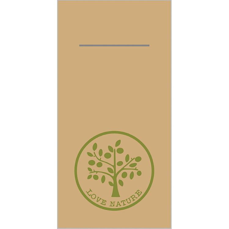 Pocket-Napkin Love Nature natu Pack à 75 Stück 40 x 40 cm 1/8 Falz Linclass