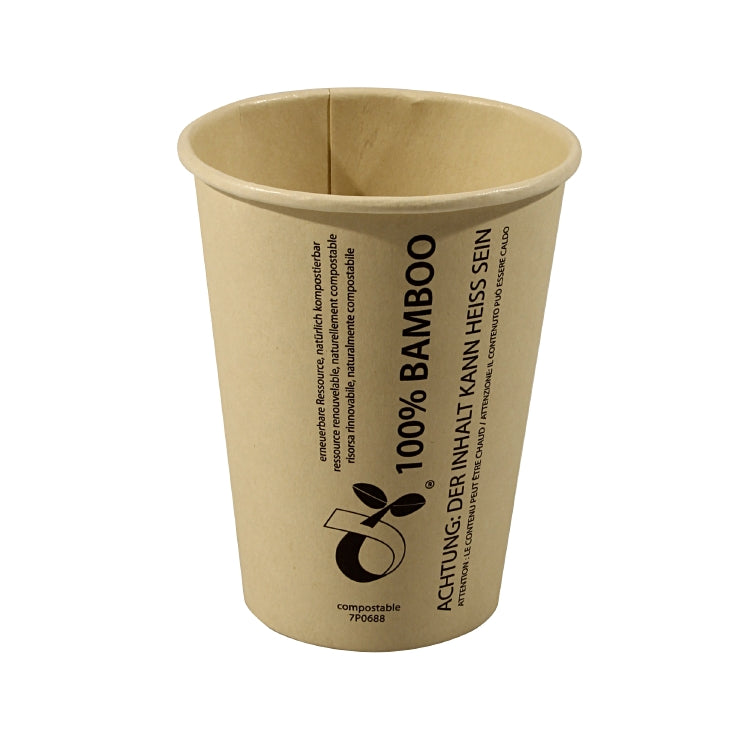 Bambus Becher 4dl Pack à 50 Stk., Pappe, 16oz mit Bio BPS Besch., D. 9cm