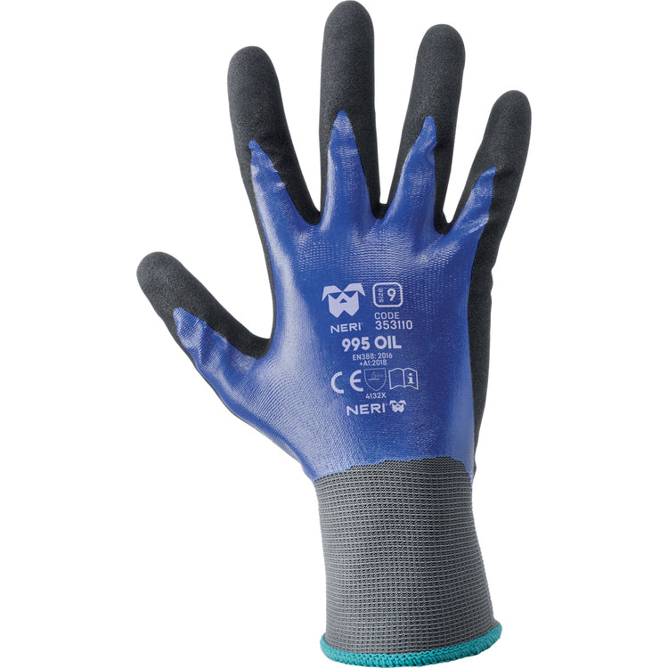 NERI 995 OIL, Gr. 8-10 (M-XL) Mechanischer Schutzhandschuh Nylon / Nitril