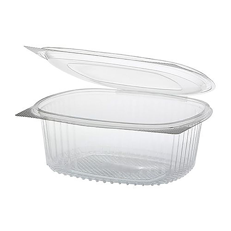 Feinkost- & Salatschale 1l Pack à 50 Stk, RPET, oval 15.8x18.4x6.6cm, inkl Decke