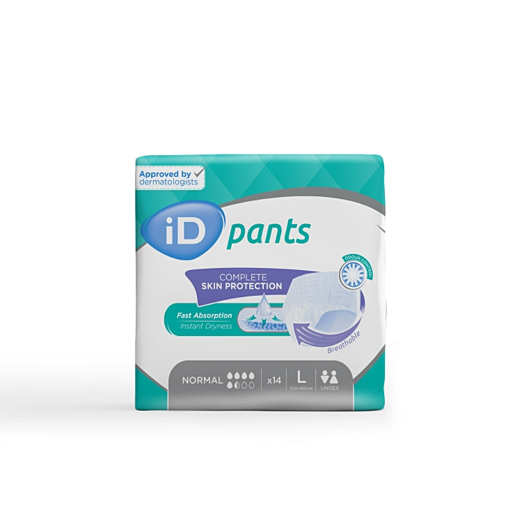 iD Pants Normal L Beutel à 14 Stk, Grau 1250ml Taillenumfang 100-145 cm