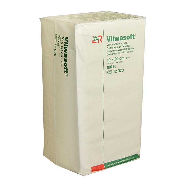 Vliwasoft 10x20cm, unsteril Dispenser à 100 Stück 4-lagig