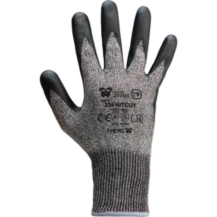 NERI 336 NITCUT, Gr. 8-10 (M-XL)  Schnittschutzhandschuhe Nitril/Polyester