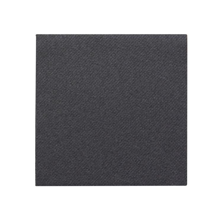 Serviette BASIC SCHWARZ Pack à 100 Stück 24 x 24cm 1/4 Falz Linc.-Light