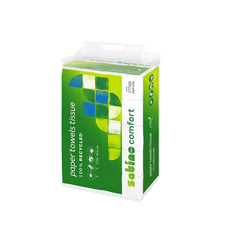 Papierhandtuch Comf. Z-Falz Sack à 25 x 150 = 3750 Stück 20.6x24cm,2-lag, Interf