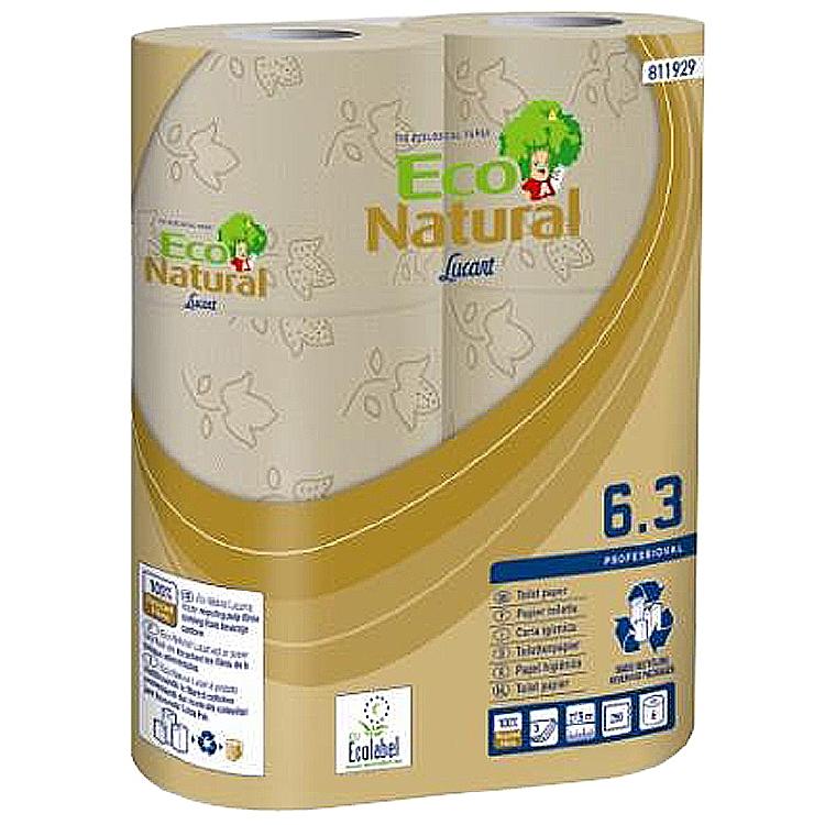 Toilettenpapier Eco Natural Sack à 5x6=30 Rollen,250 Cps. 3 lagig, 9.6 x 11cm, E