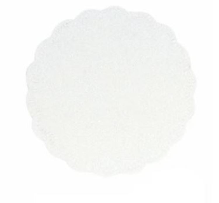 Untersetzer rund 9cm weiss 8lg Dispenser à 250 Stk, Zellstoff Rand gewellt,Präge