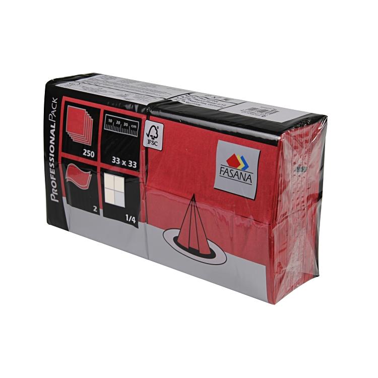 Servietten Fasana verschiedene Farben Pack à 250 Stück 33 x 33 cm 1/4 Falz 2 lag