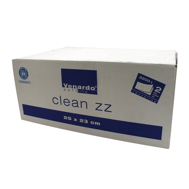 Venardo Papierhandtuch Clean Krt.20x160=3200 Stück,2 lagig 25x23cm, ZZ-Falz, h'w