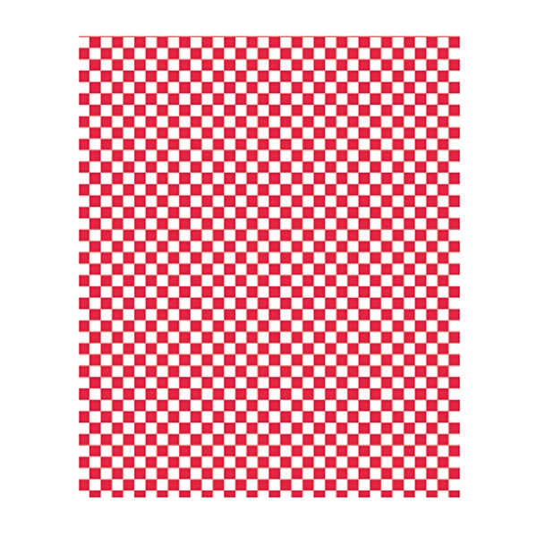Hamburgerpapier 28x34cm, 30gm2 Pack à 1000 Stück kariert rot-weiss, Pergament