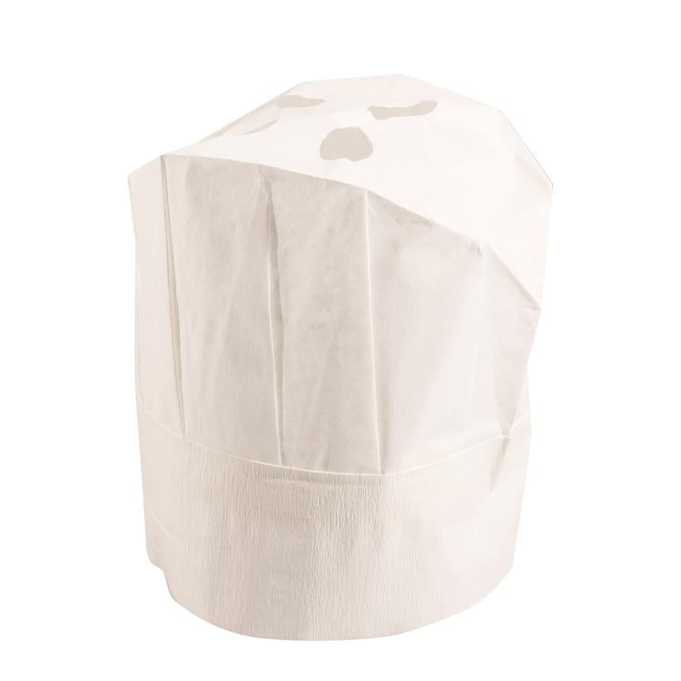 King Kochmütze weiss Dispenser à 30 Stk, Krepp-Papier, Höhe 23cm