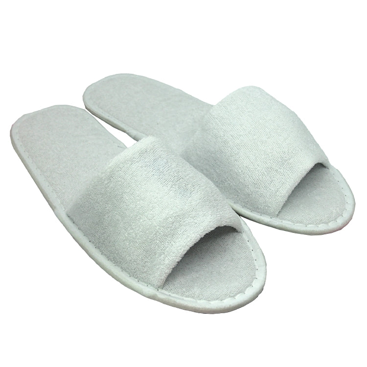 Slipper Standard 31cm weiss offen, Karton à 100 Paar 220gsm Frottee, Antislipsoh