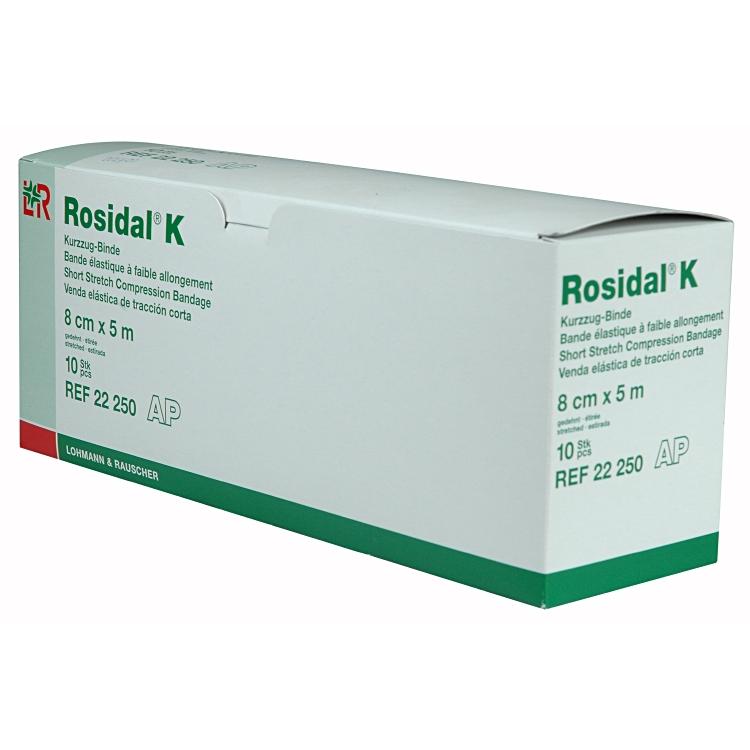 Rosidal K 8 cm x 5 m 10 Stk. / Disp., Kurzzugbinde hautfarben