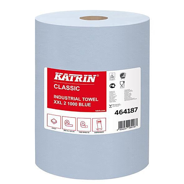 Putzrolle KATRIN Classic XXL 2 Rolle, Zellstoff, blau, 20gm2 2lg, 1000 Coup à 38