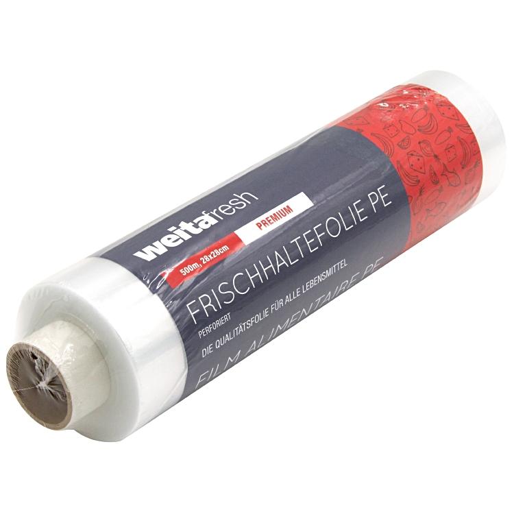 WF Premium PE perf. 28x28 500m perforiert, 9.5my eingeschrumpft