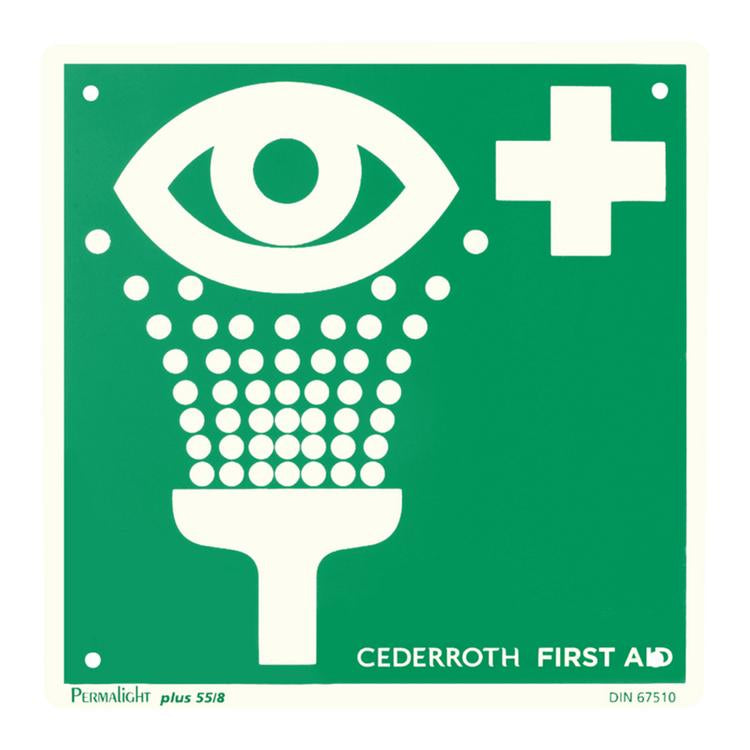 Schild mit Augenspülzeichen 20 x 20 cm grün/weiss doppelseitig