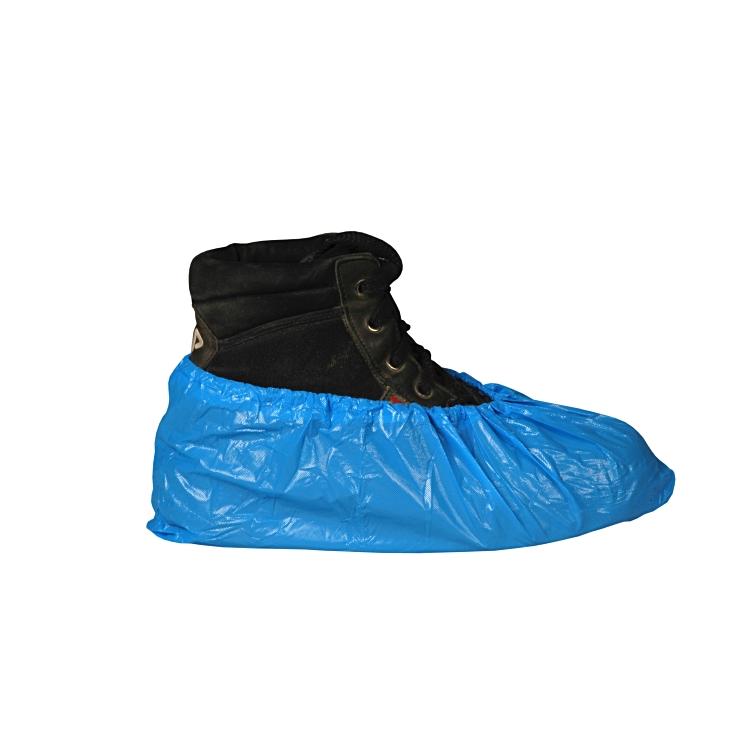 Ueberschuhe blau PE 40my XL Beutel à 100 (10x10 Stück) 15cm hoch, 45cm lang