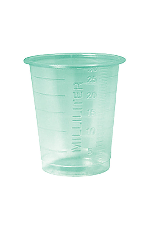 Medizinbecher in verschiedene Farben 30ml, graduiert, 80 Stk / Beutel