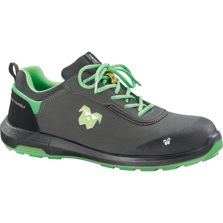 NERI STREET L8 S3, Gr. 41-45 Halbschuh, grau, grün Wildspaltleder