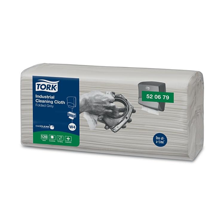Tork Industrie Reinigungstuch Karton à 4 x 120 = 480 Tücher grau,1-lag,35.5x41.5