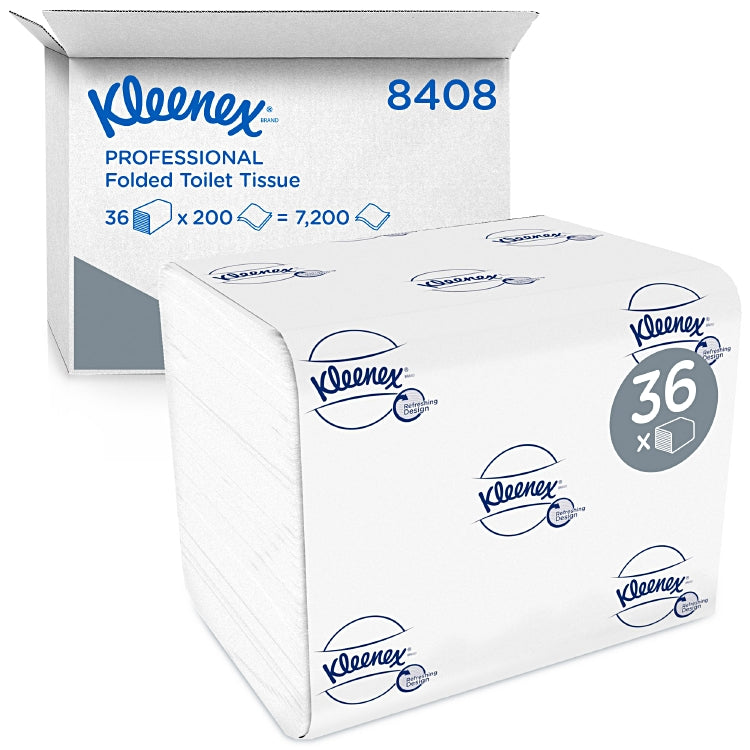 KLEENEX Toilettenpapier weiss Karton à 36 Bund à 200 Blatt Einzelblatt 18.6x11cm