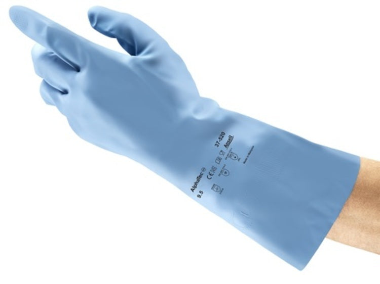AlphaTec 37-520 Gr. 7.5 - 10.5  (M-XL) Nitril/Baumwolle, blau, L 34cm