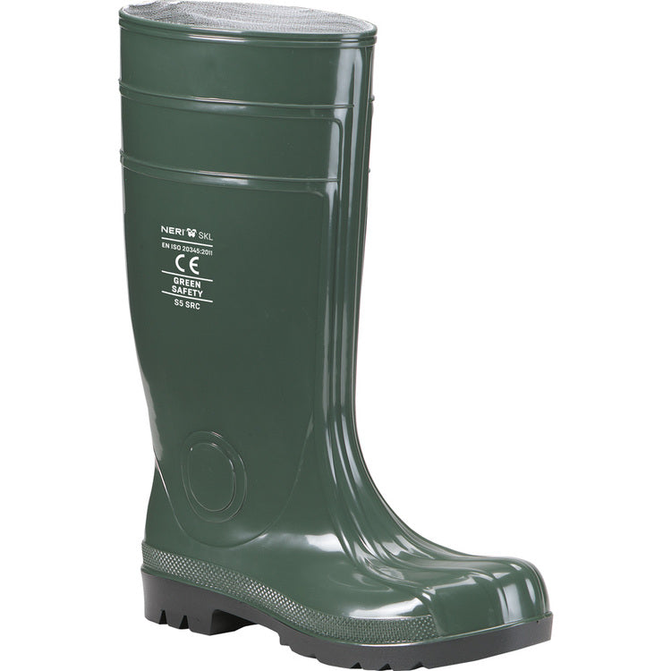 NERI GREEN SAFETY S5, Gr. 40-45 Sicherheitsstiefel, grün PVC, Nitrilkautschuk