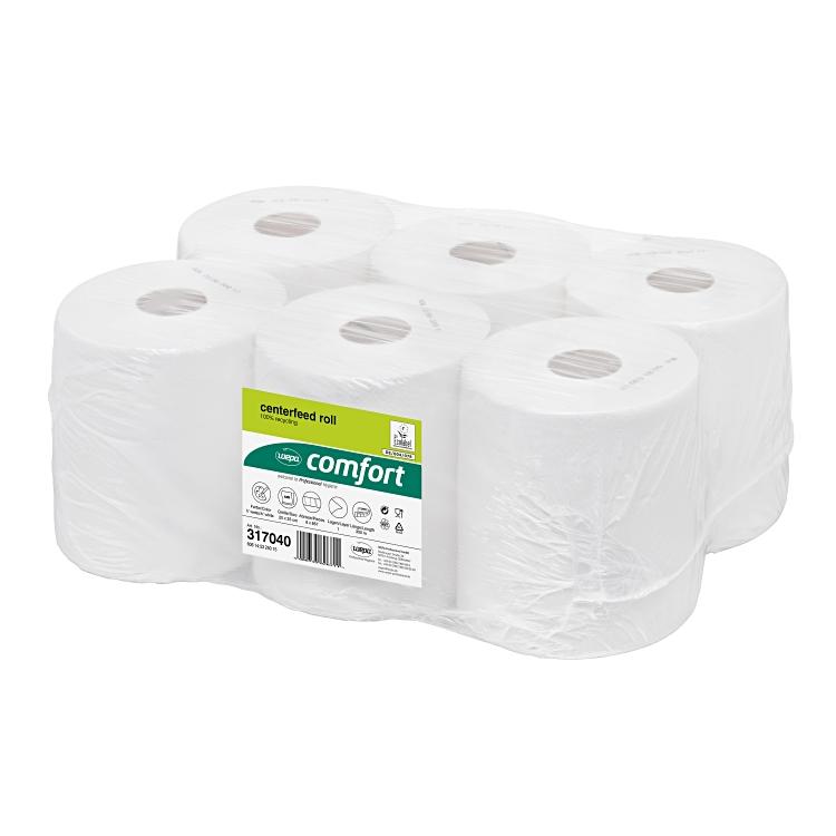 Handtuchrollen Innenabwicklung Sack à 6 Rollen, Recycling, weiss,20cmx35cm,1-lag