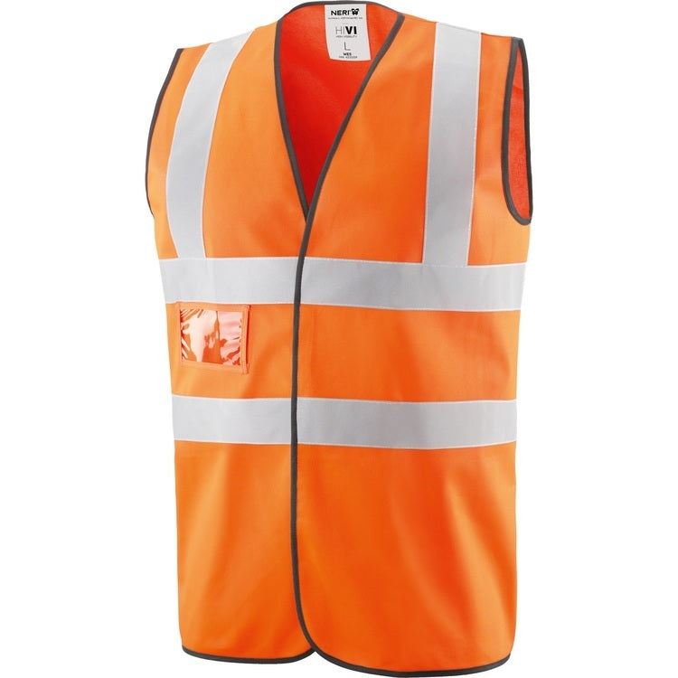 NERI WE5, Gr. M-XXL Warnweste mit Klettverschluss Polyester, orange
