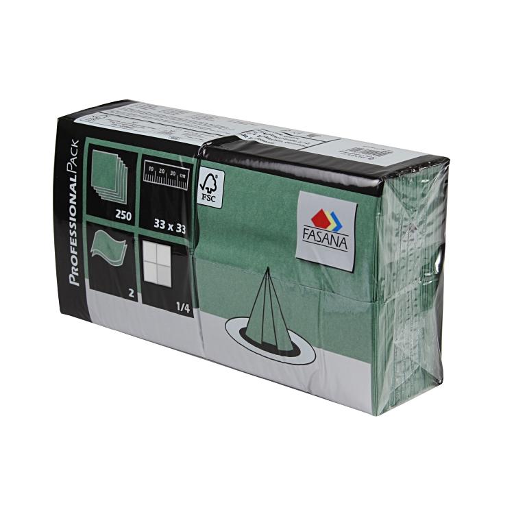 Servietten Fasana verschiedene Farben Pack à 250 Stück 33 x 33 cm 1/4 Falz 2 lag
