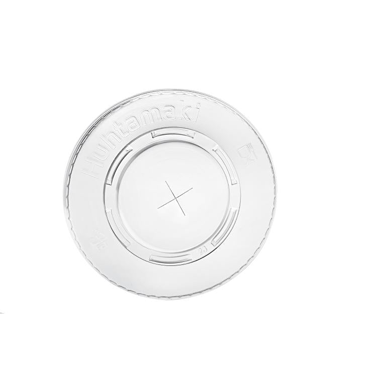 Flachdeckel mit Kreuzschlitz Pack à 100 Stück Ø95mm, transparent, APET