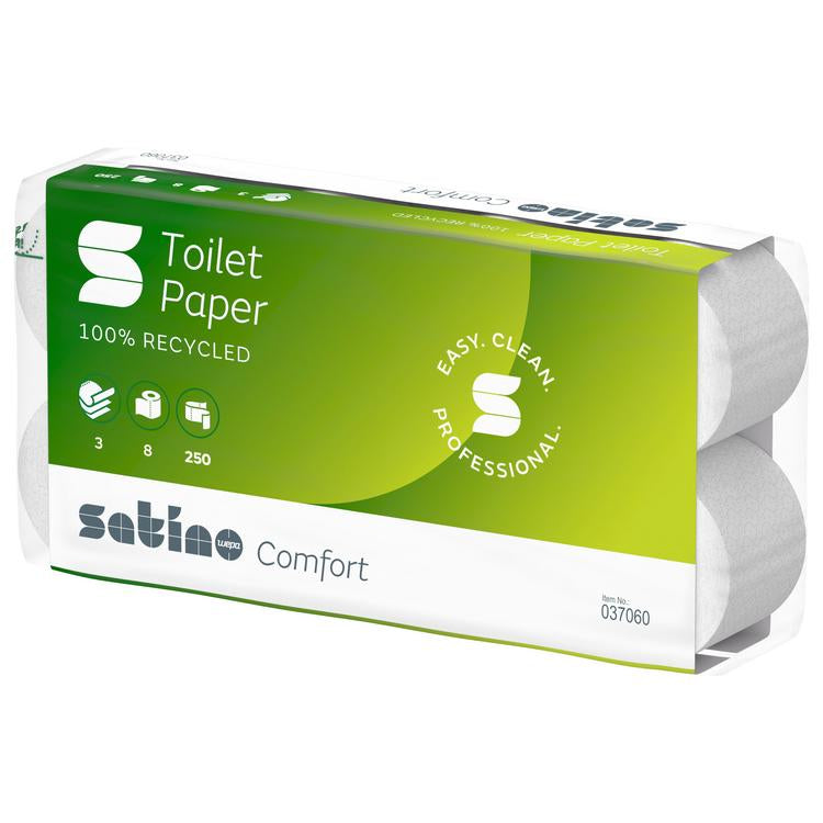 Toilettenpapier Satino Comfort Sack à 9 x 8 =72 Rll à 250 Cps 3 lagig, 9.4 x 12