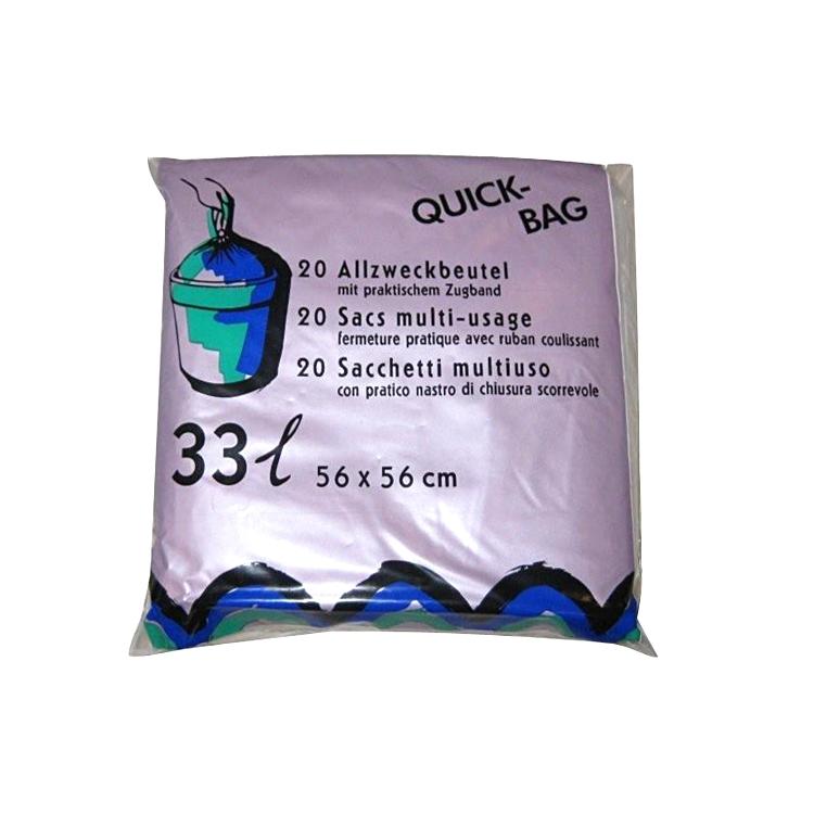 Eimereinlagen Quick Bag 33 l. HDPE light plus, Krt.à 600 Stk transp,14my,m.gelbe