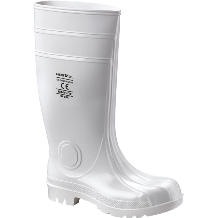 NERI NIT-WHITE S4, Gr. 40-45 Sicherheitsstiefel, weiss PVC, Nitrilkautschuk