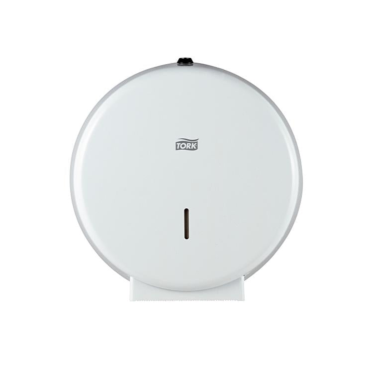 Toilettenpapierspender Tork Jumbo Rolle, T1, weiss, Metall B 316 x H 322 x T 117