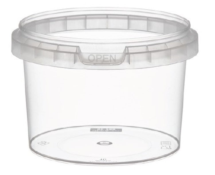 Runddose mit Deckel 280ml Pack à 40 Stk, transparent PP, D 9.7cm