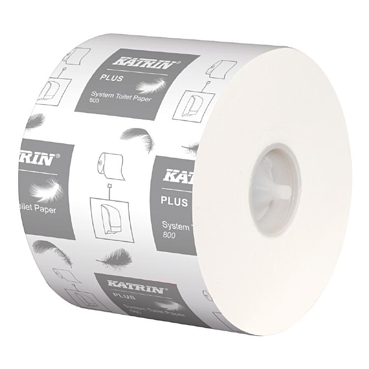 Toilettenpapier Katrin Plus System,800, Krt à 6 x 6=36 Rll weiss,2lagig, Cps 9.9