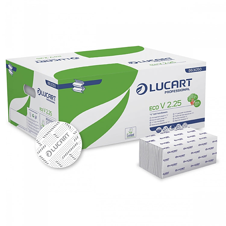 Papierhandtücher Eco V 2.25 Karton à 20x190 = 3800 Stk 2-lagig,weiss,Recy,25.3 x