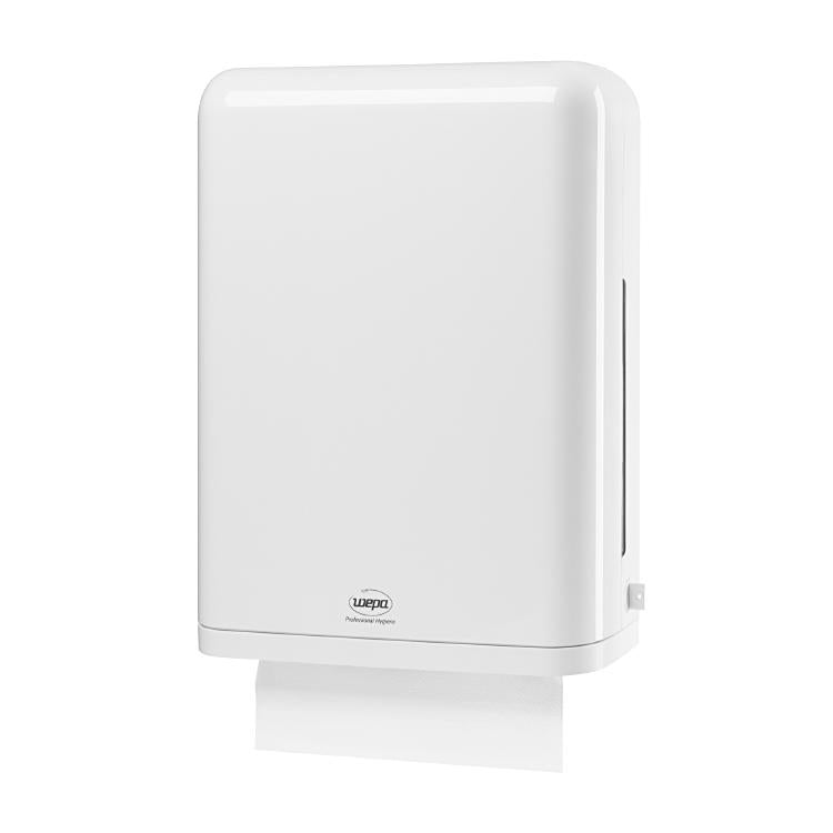 Handtuchspender gross für alle Falztypen, weiss glänzend, B327xH440xT151mm